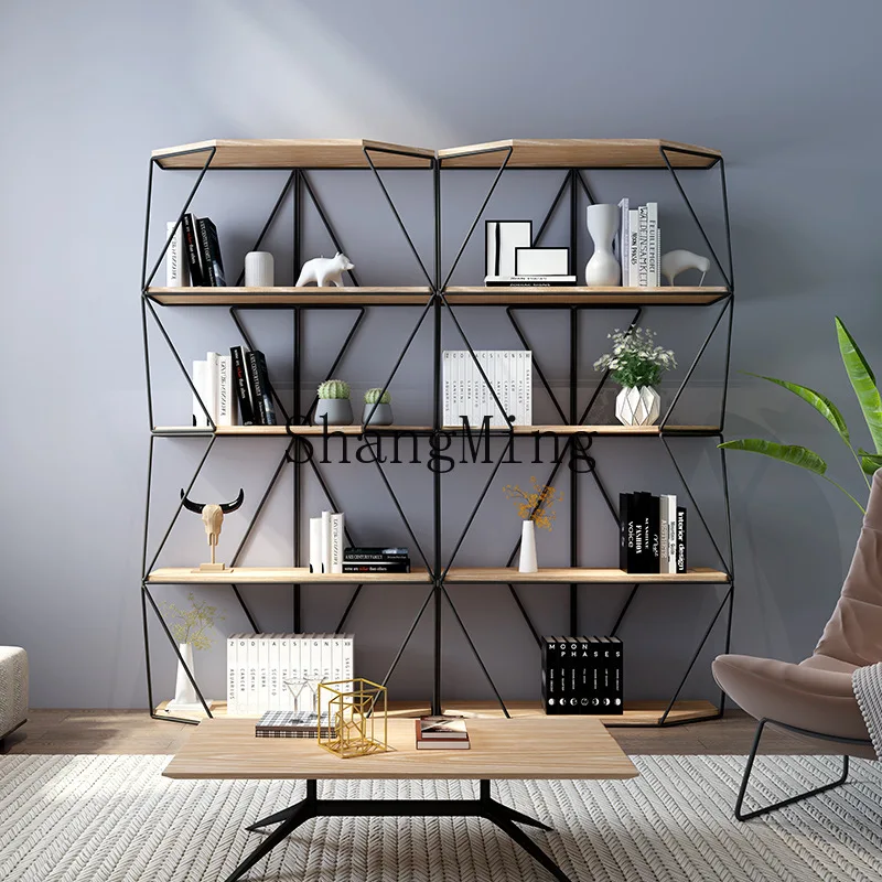 

CL light luxury shelf floor-to-ceiling living room display bookshelf wrought iron storage office Internet celebrity bookcase