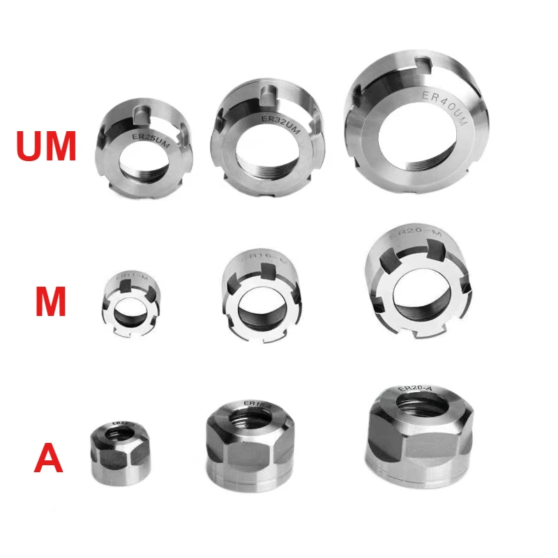 ER8 ER11 ER16 ER20 ER25 ER32 ER40 ER50 A M UM nuts ER collet chuck nut SK40 BT40 HSK tool holder bracket tool Extension Rod Nuts