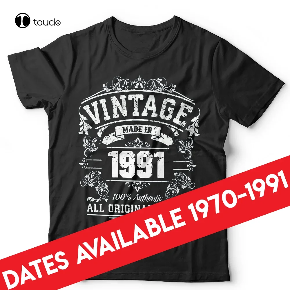 Vintage Made In 1970-1991 Birthday Tshirt  - Gift, Present, Name Day Tee Shirt unisex