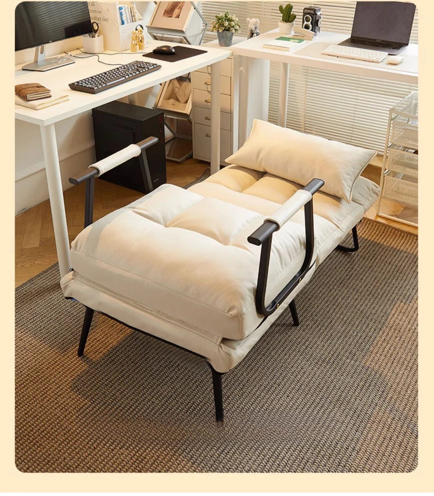 

Складное кресло-реклайнер для офиса и обеденного перерыва, одноместное, комфортное.