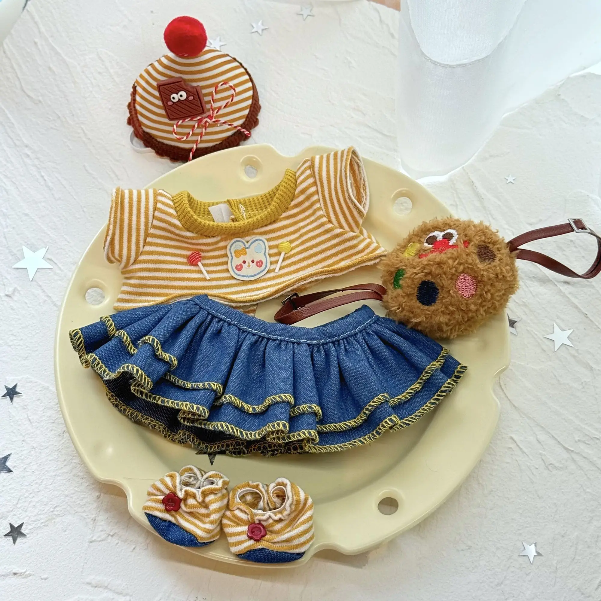 20-centimeter cotton doll clothing cute and sweet set for outing series - Part 3 view 2