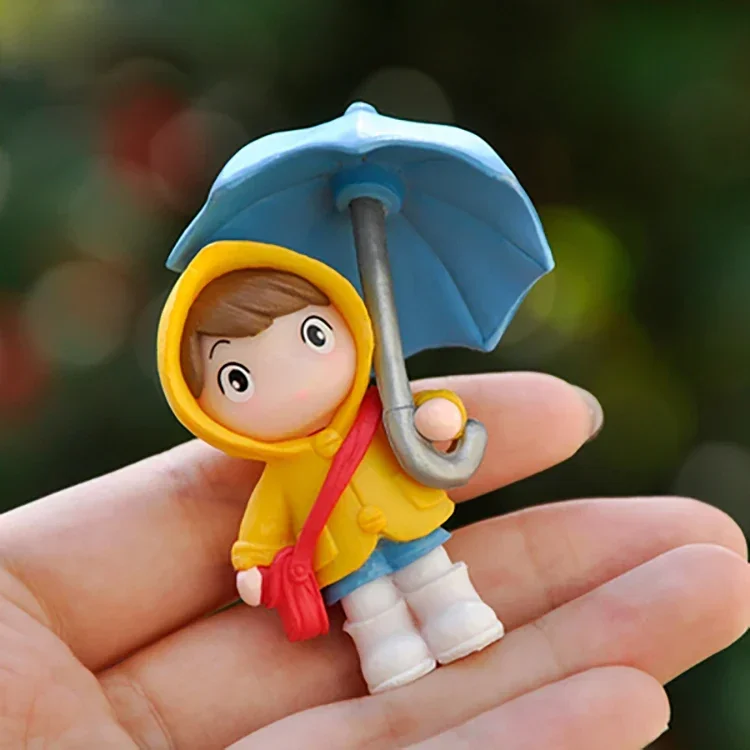 1PCS Cute Umbrella Couple Car Interior Decoration Action Figures Auto Rearview Mirror Dashboard Ornaments for Car Accessories