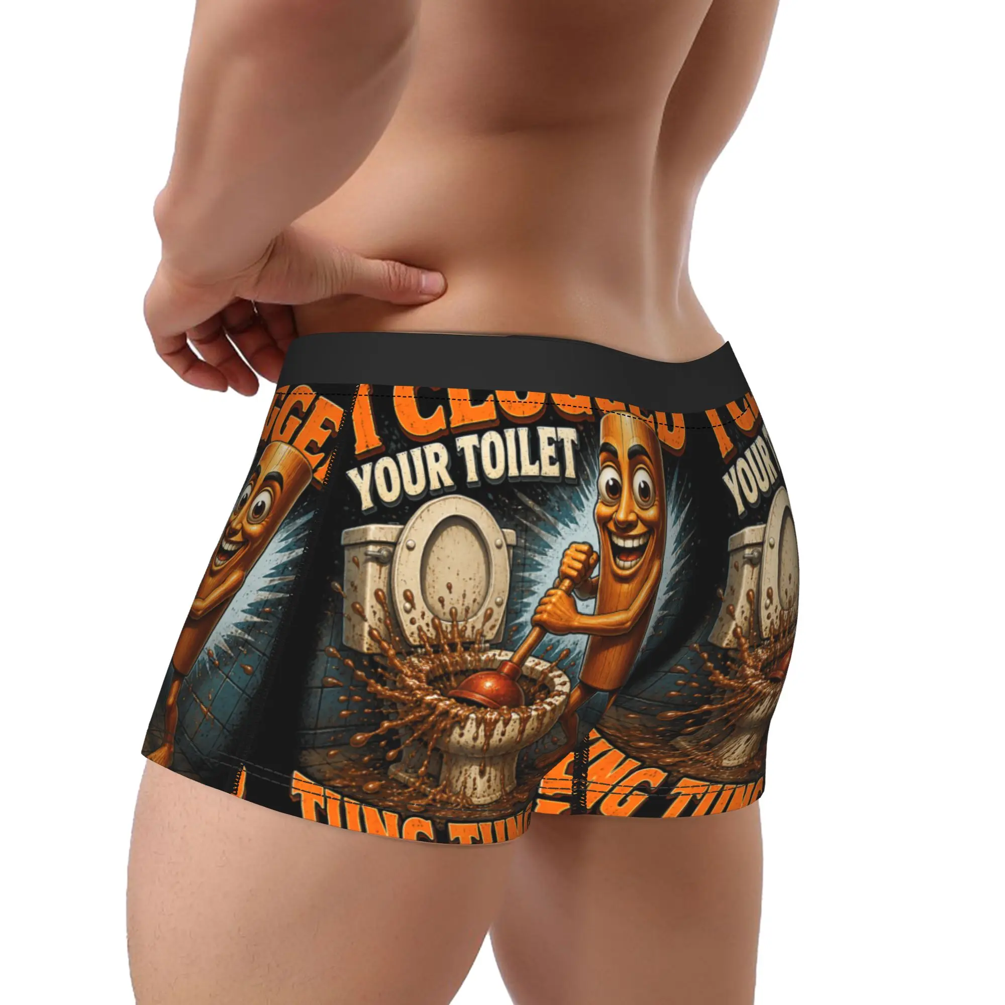 I Clogged Your Toilet Funny Tung Tung Sahur Bathroom Humor Underwear Man Underpants Custom Breathable Boxershorts Shorts Briefs