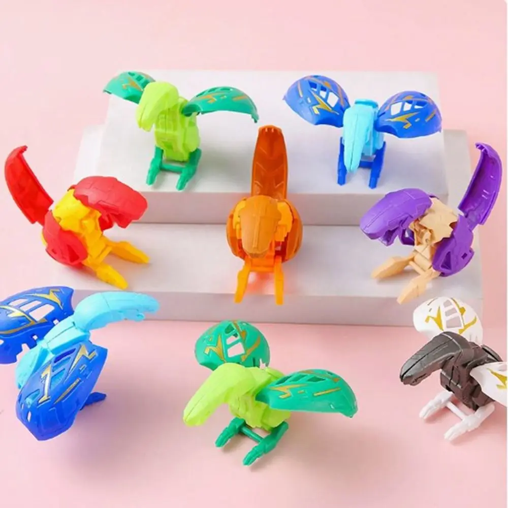5pcs Plastic Dinosaur Transformed Eggs Random Color Multistyles Simulation Dinosaur Egg Deformation Dinosaur Egg