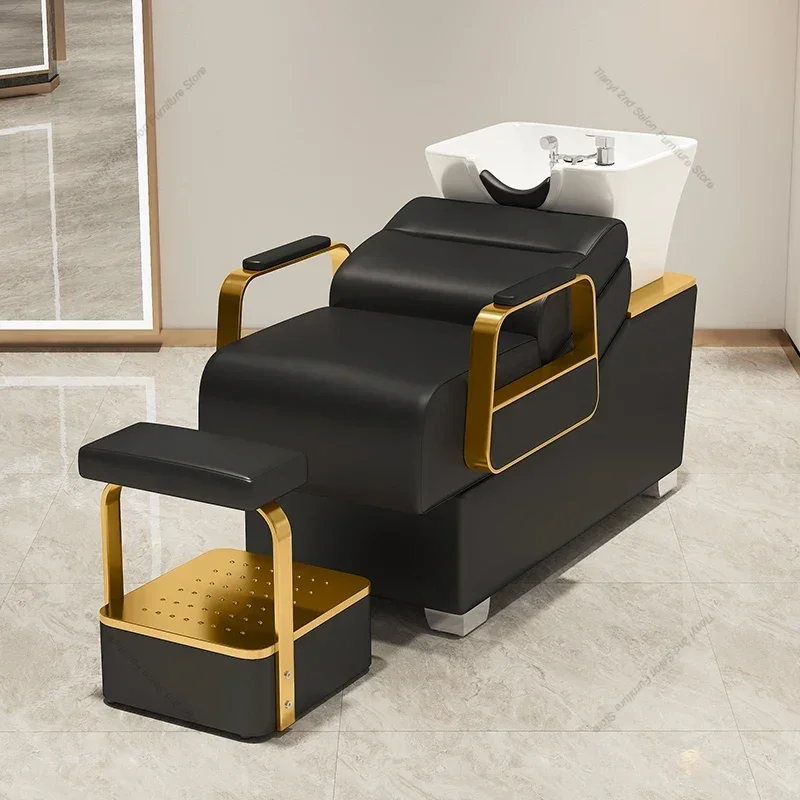 Modern Simple Position Shampoo Chair Nordic Massage Shower BarberShop Shampoo Bed Ergonomics Salon Furniture Sillon Barbero FYSC