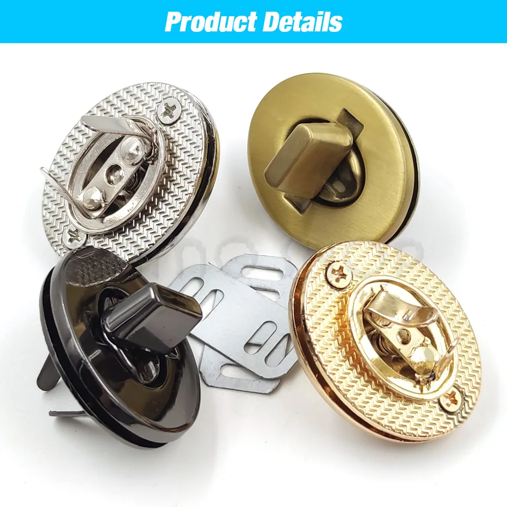 1pc Metal Oval Shape Turn Lock Clasps Closure Buckle Leather Craft for Women Handbag Purse DIY Hardware Accessories