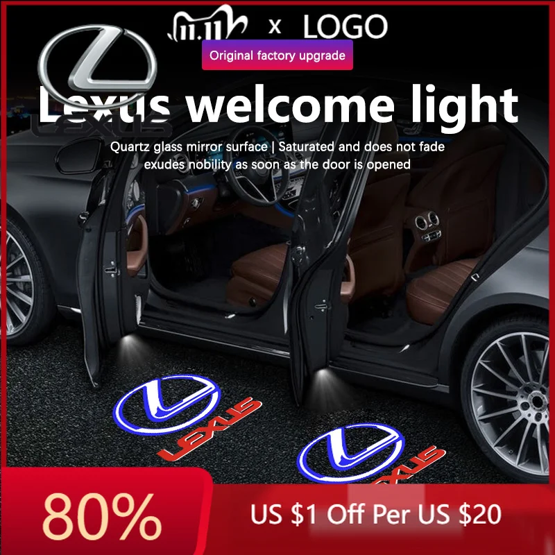 

2026 Hot Interior Stickers Led Car Door Welcome Light Logo Laser Projector Lamps Lexus ES RX GX UX LS LX ES250 ES300 ES350 RX300