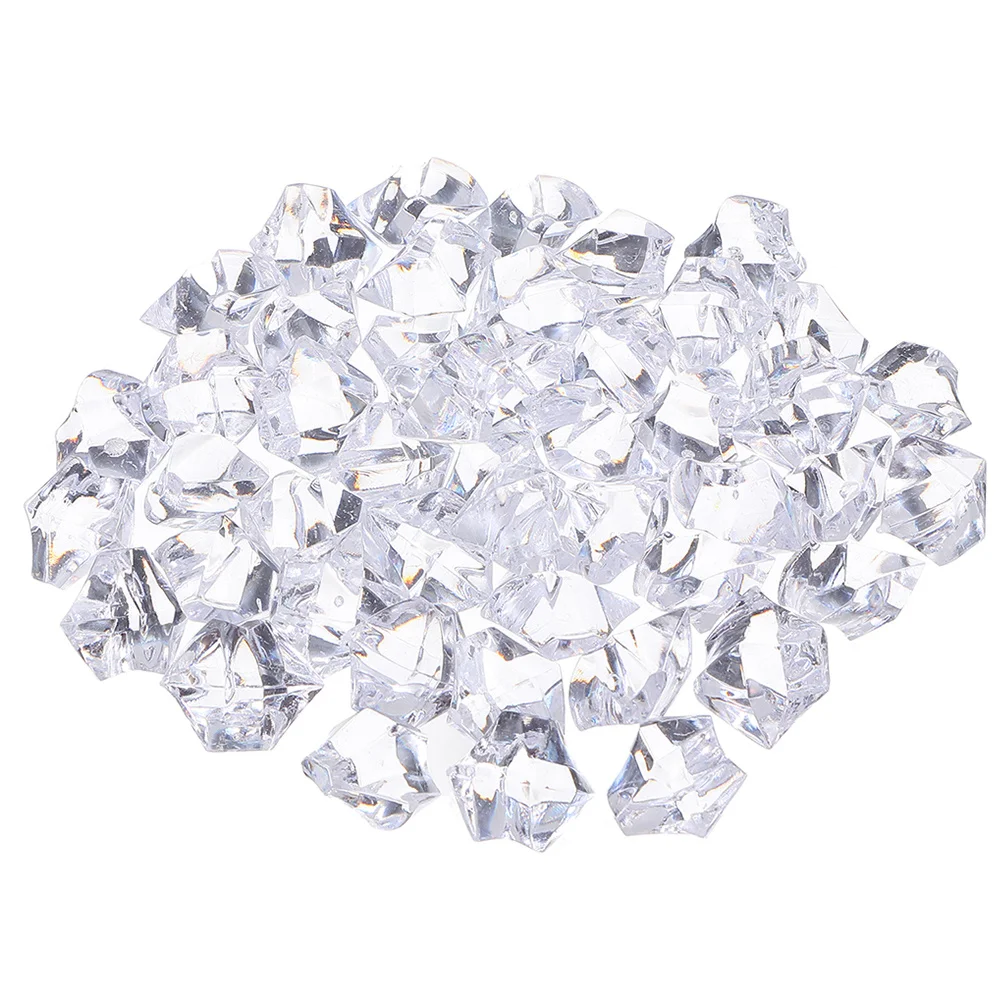 

260Pcs Clear Fake Ice Cubes Crushed Artificial Plastic Ice Rocks Party Decoration Vase Filler Photo Props Reusable