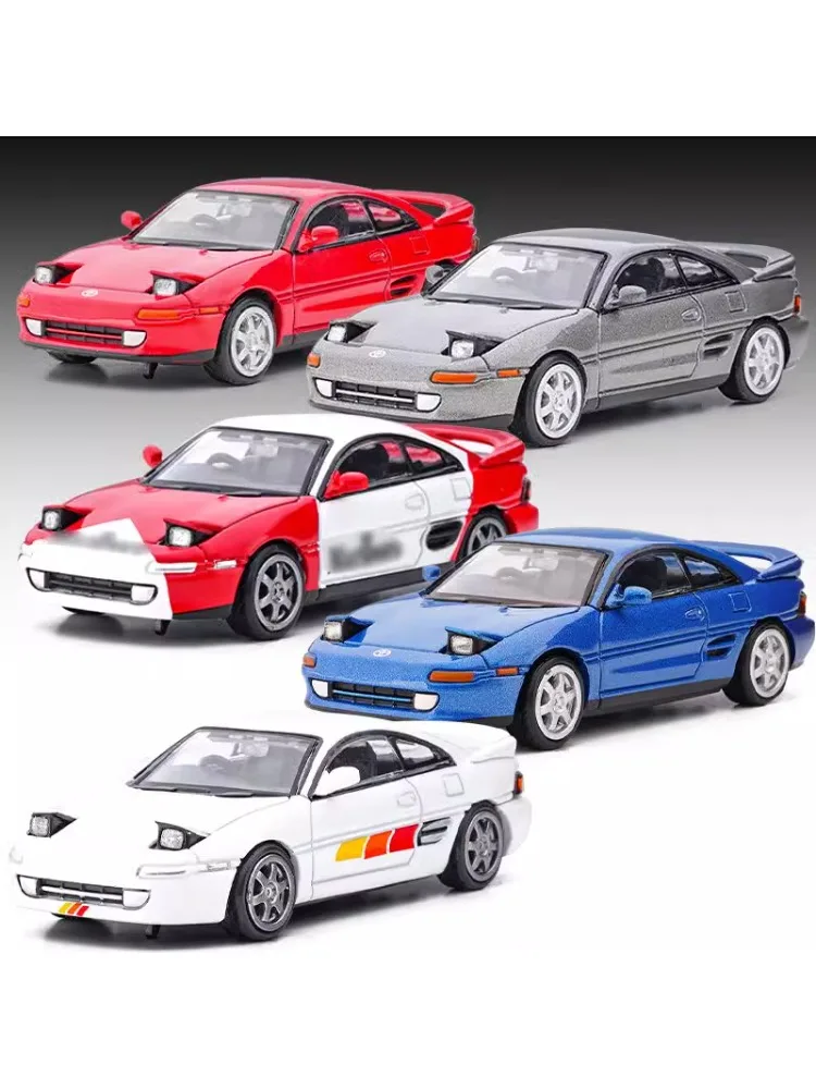 Premium ratio 1:64 Toyota MR2 W20 reversible light alloy car model collection ornaments, children\'s Christmas gifts for boys