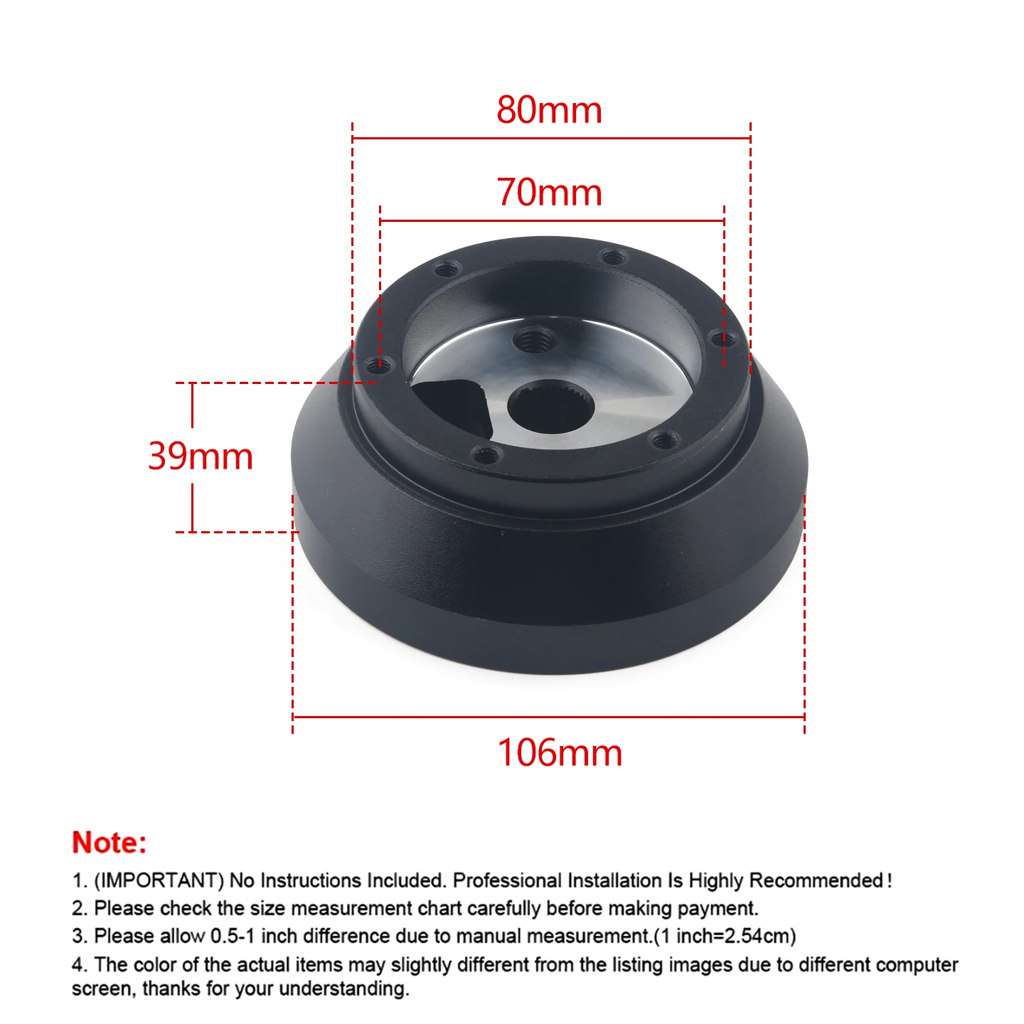 Steering Wheel 6 Hole Short Hub Adapter 177H Kit For 2006 - 2014 Chevrolet Silverado / GMC Sierra