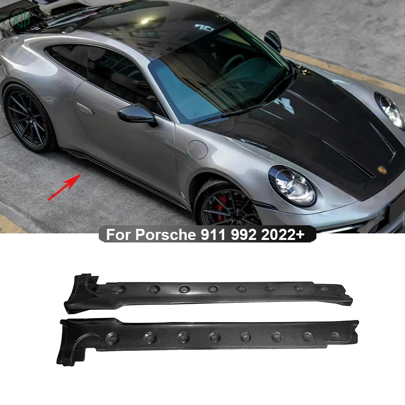 

Carbon Fiber For Porsche 911 992 2022+ Car Side Skirts Splitters Flaps Apron Parts Upgrade Body kit Car Accessories