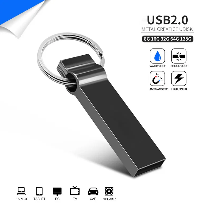 High Speed USB Flash Drive 2.0 Metal Pendrive 4GB 8GB 16GB 32GB Pen Drive 64GB 128GB U Disk Memory Stick 256gb 512gb usb флешка