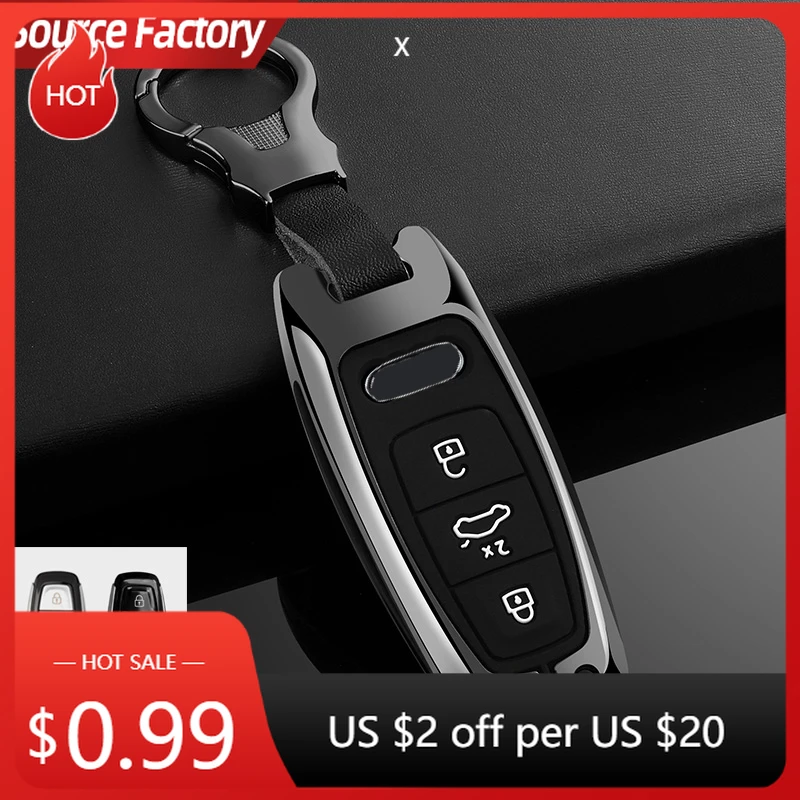 

Car Stickers New Zinc Alloy Car Remote Key Case Cover Shell for Audi A6 A7 A8 E-tron Q5 Q7 Q8 C8 D5 A6L 2018 2019 2020 2021