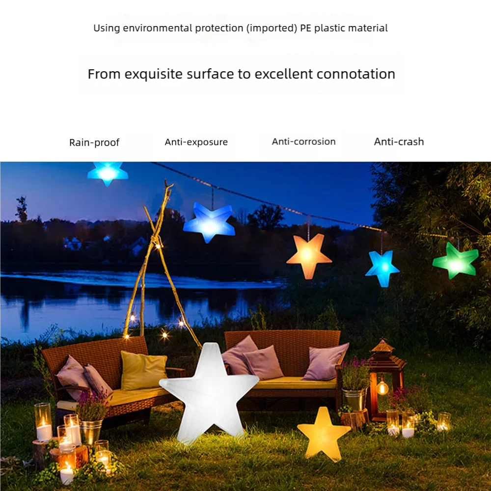 Creative gifts pentagram lights bar outdoor decoration star light LED rechargeable remote control night light