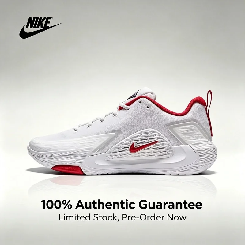 Nike S.T. GLOW EP Vielseitige, bequeme Low-Top-Basketballschuhe für Herren, Weiß und Rot IQ1129-061