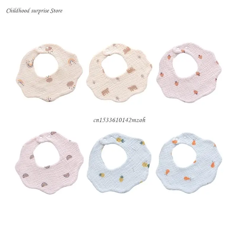 Baby Bibs for Boys Girl Breathable Drooling Bib Cotton Burp Cloth with Flower Infant Teething Bibs Feeding Dropship