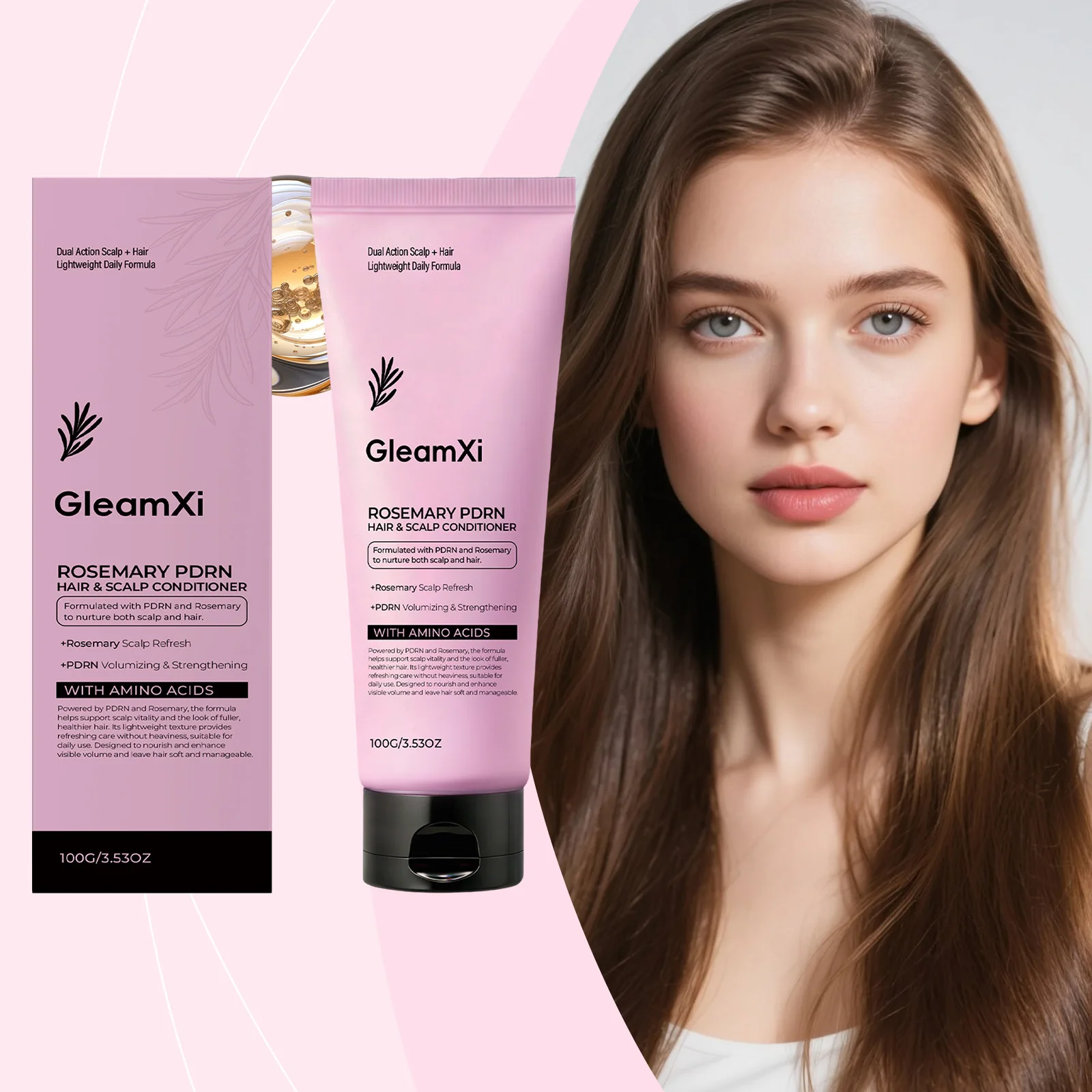 

Gleamxi Nourishing Smooth Conditioner Relieve Frizzy Dry Hydrated Damage Light Fuller Lustrous Soft Moisturizing Scalp Hair Care