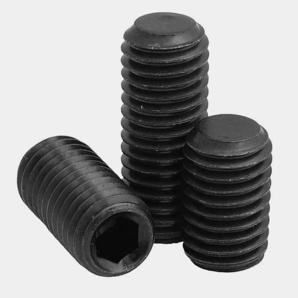 M3 M4 M5 M6 M8 M10 M12 DIN913 304SS Hex Allen Socket Flat Point Grub Screw Black Headless Set Screw Positioning Fastener