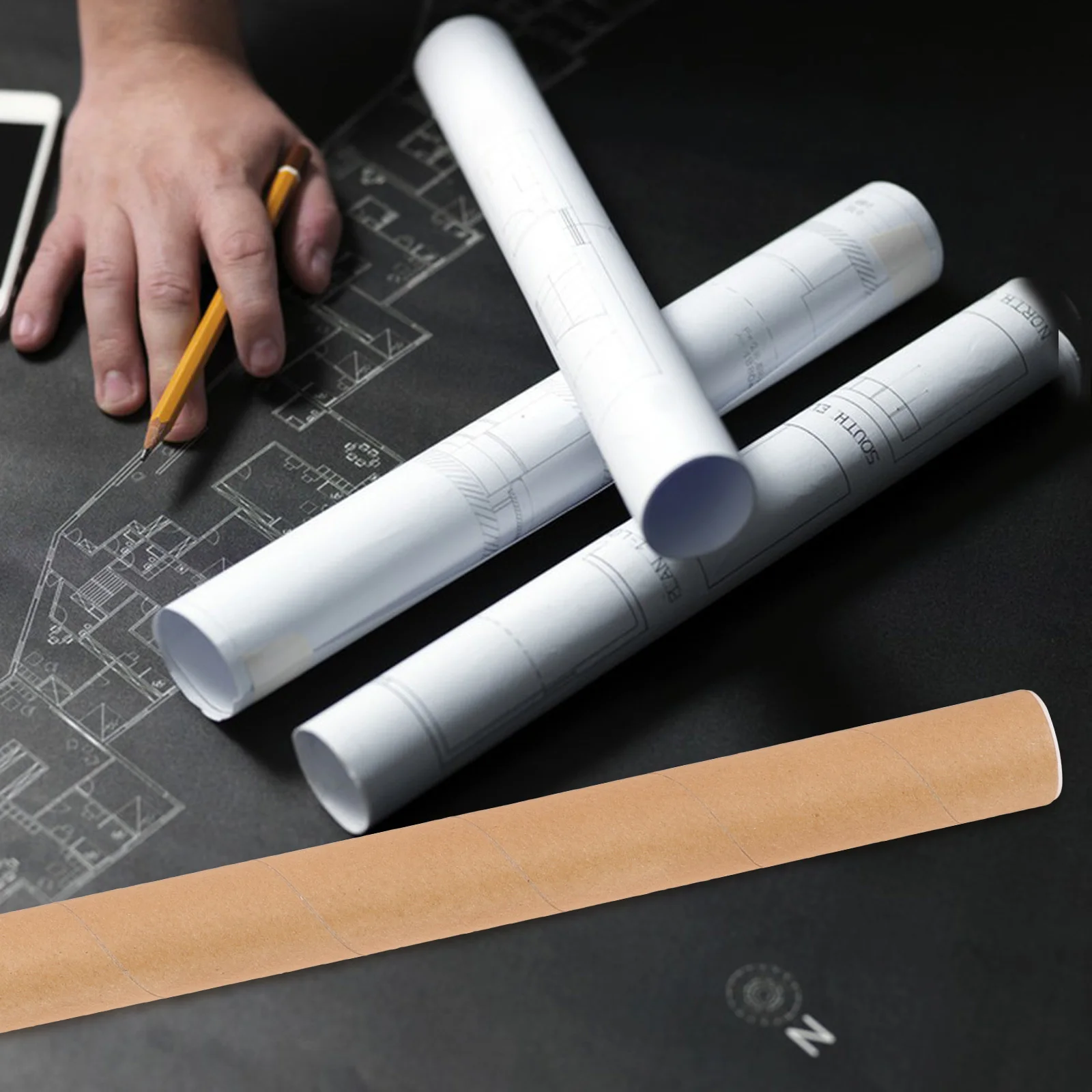 Paper Poster Holder Reusable Sturdy Round Storage For Artwork Documents Plans Drawing Case Kraft Mailing Tube Portable