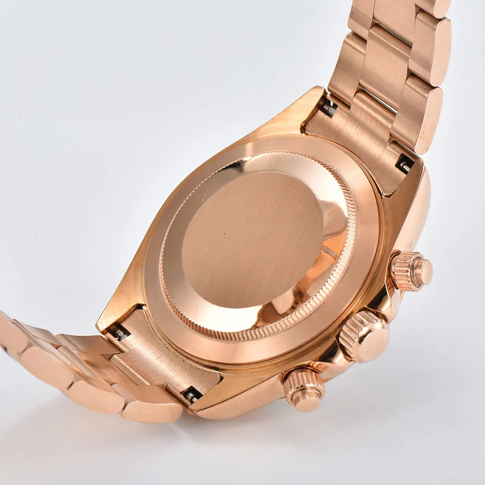 VK63 Orologi 39,3 mm Perla conchiglia Texture Orologio da uomo 6 lancette Cronografo Funzione Vetro zaffiro Resistente all'acqua 10 ATM