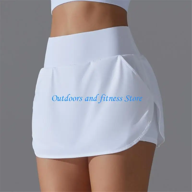 

H053 Women's Sports Skirt Golf Skirt with Inner Shorts Tennis Skirts High Waist Running Skirts Quick Drying Trouser Skirt
