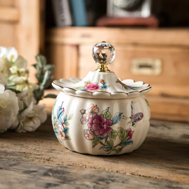 

New American retro ceramic jars, home jewelry boxes, jewelry boxes, jewelry boxes, home decoration crafts, ornaments
