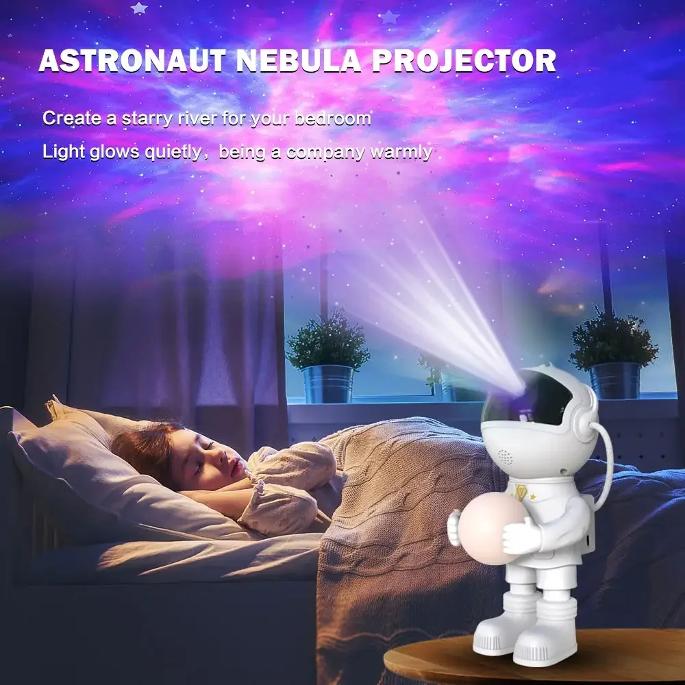 Star Projector Galaxy Night Light Astronaut Nebula Galaxy Space Projector Starry Nebula Gift for Kids Adults for Bedroom