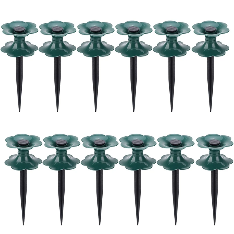 

12 Pack Garden Hose Guide Spike,Duty Dark Green Spin Top, Keeps Garden Hose Out Of Flower Beds, For Plant Protection