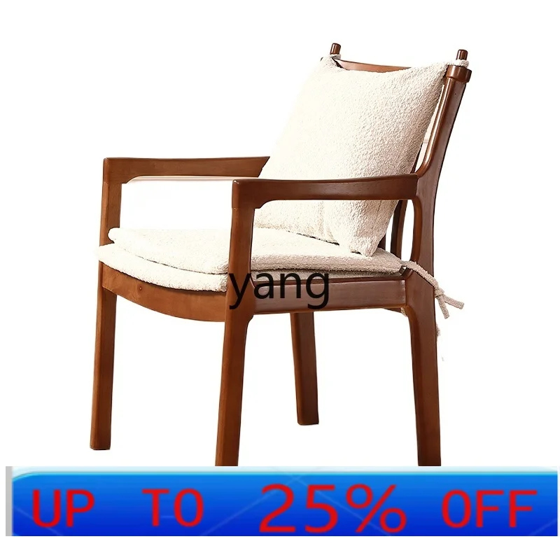 

LHH retro solid wood book chair home office dining chair living room simple leisure chair