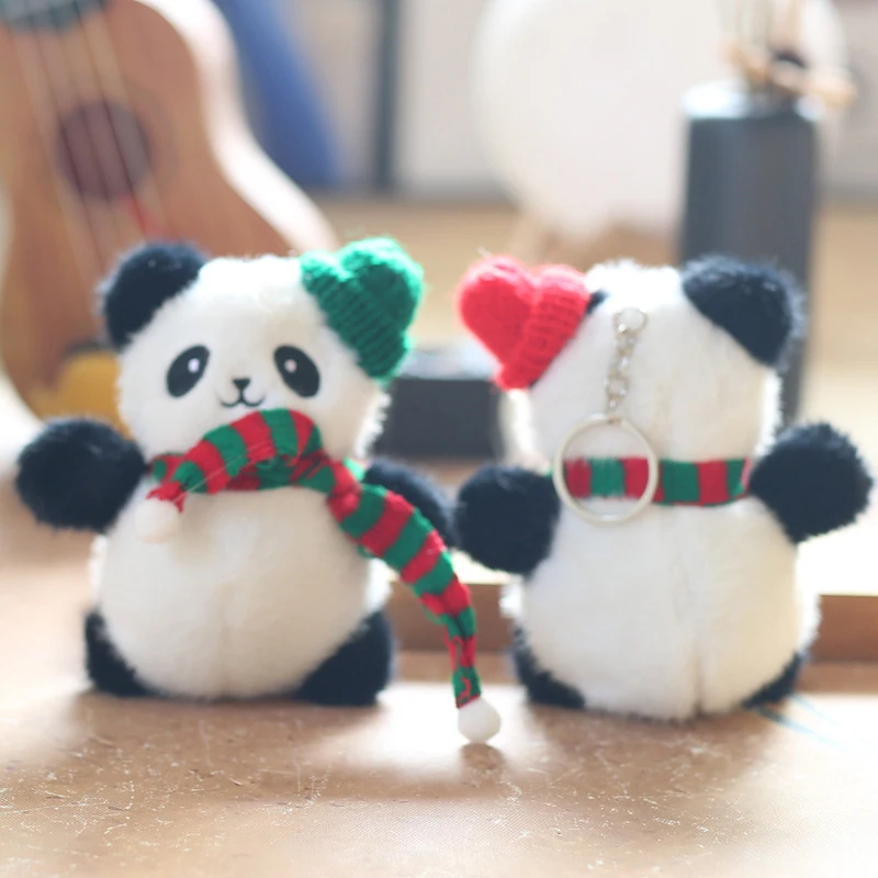 Cute Cartoon Panda Plush Doll Toy Pendant Keychain Backpack Hangings Decoration Gifts