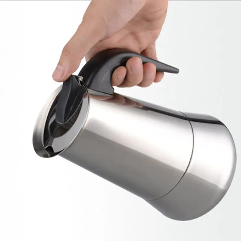 Cafetera 4 tazas acero inoxidable, Mocha, Espresso, Latte, estufa, envío directo