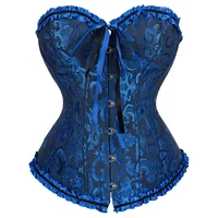 Corsé victoriano para mujer, corpiño Vintage con cordones, ropa moldeadora deshuesada, corsé por encima del busto de Jacquard de moda gótica