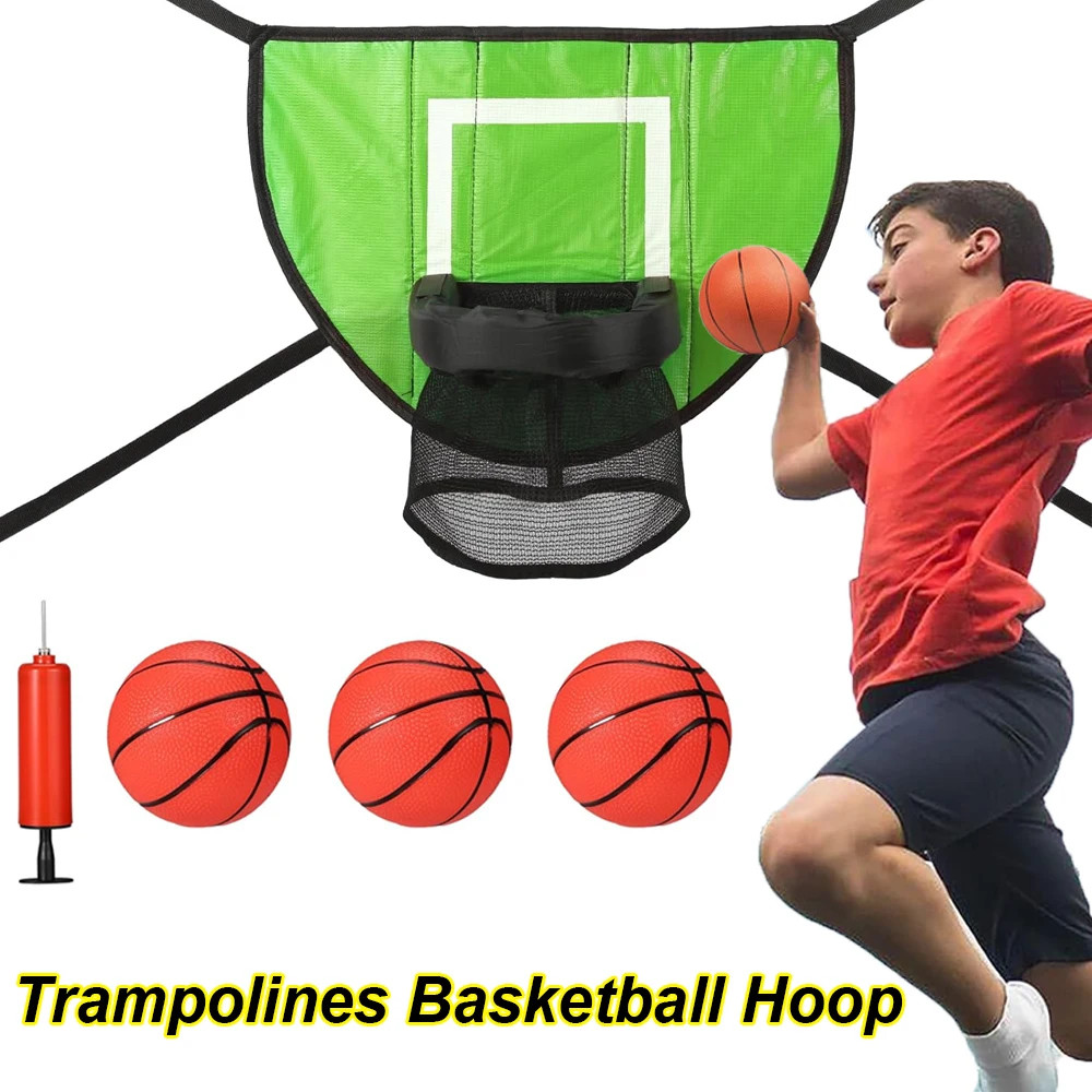 Trampoline Basketbal Hoepel Set Mini Basketbal Hoepel Voor Kinderen Waterdichte Zonnebrandcrème Zacht Materiaal Basketbal Doel Voor Kinderen