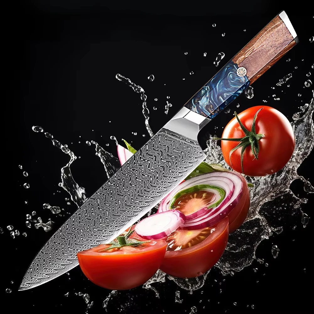 

Дамасский нож шеф-повара 8 дюймов, японский кухонный нож со стальным сердечником VG10, ультра острый профессиональный нож шеф-повара, кухонный нож для приготовления пищи