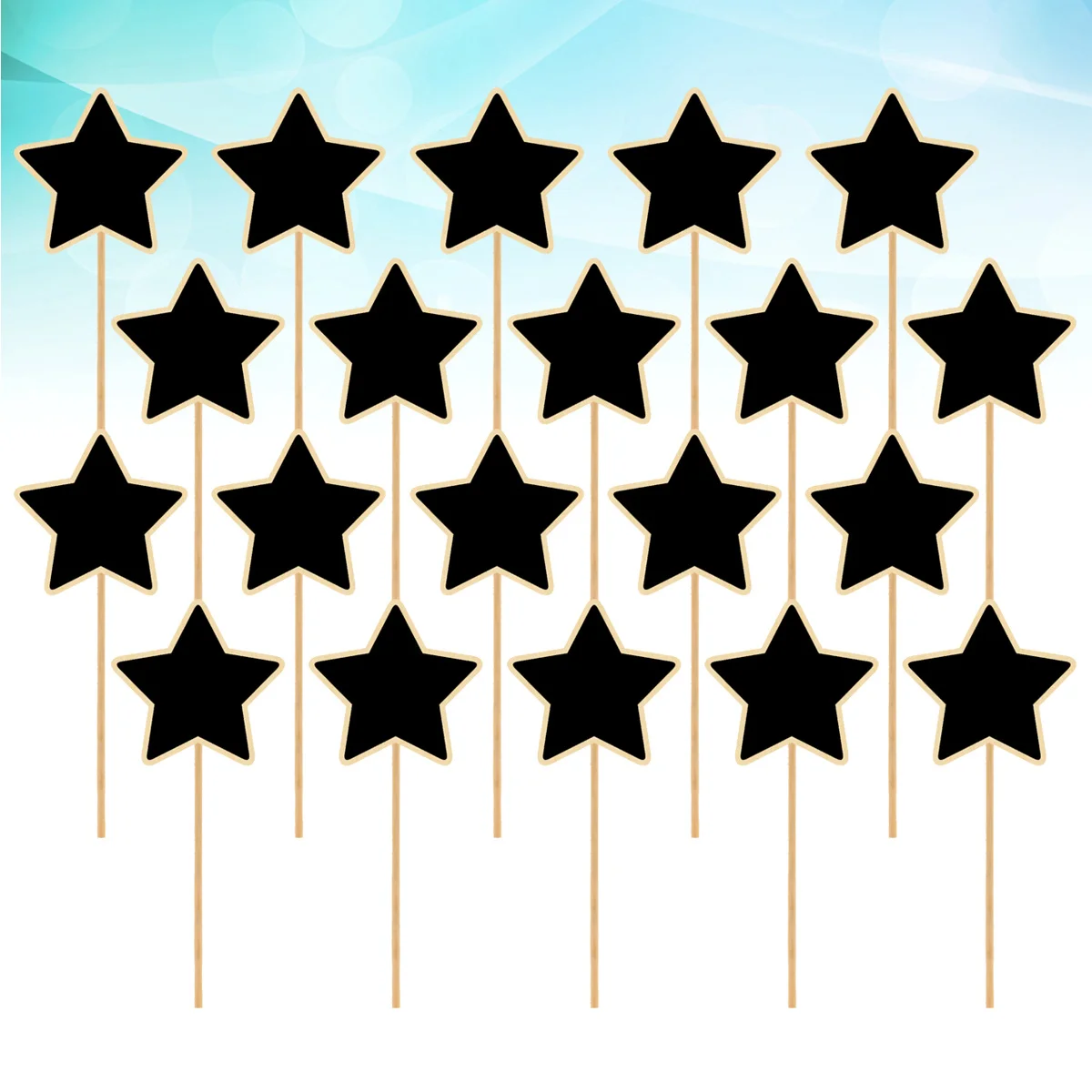 20 pezzi mini toppers per lavagna in legno a forma di stella etichette per fiori da giardino leggere pennarelli per lavagna nera decorazione della festa nuziale