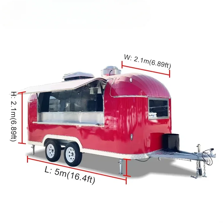 Chinese Custom Carritos De Comida Fast Food Track Mobile Coffee Shop Airstream Pizza Fast Food Trailer with Full Kitchen