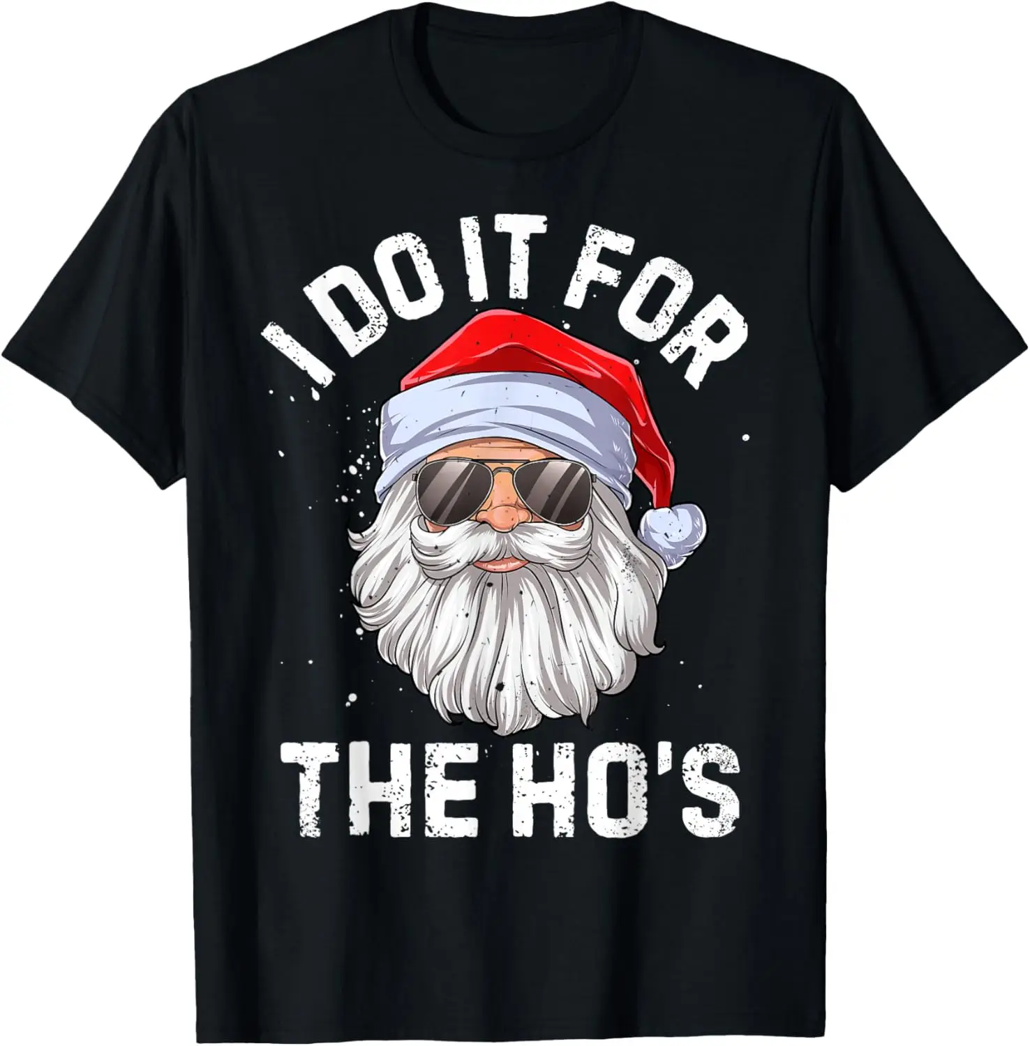 I Do It For The Ho's Funny Inappropriate Men Short Sleeve Santa T-Shirt 100% Cotton Trendy Y2K Short-Sleeve Tee – Soft,