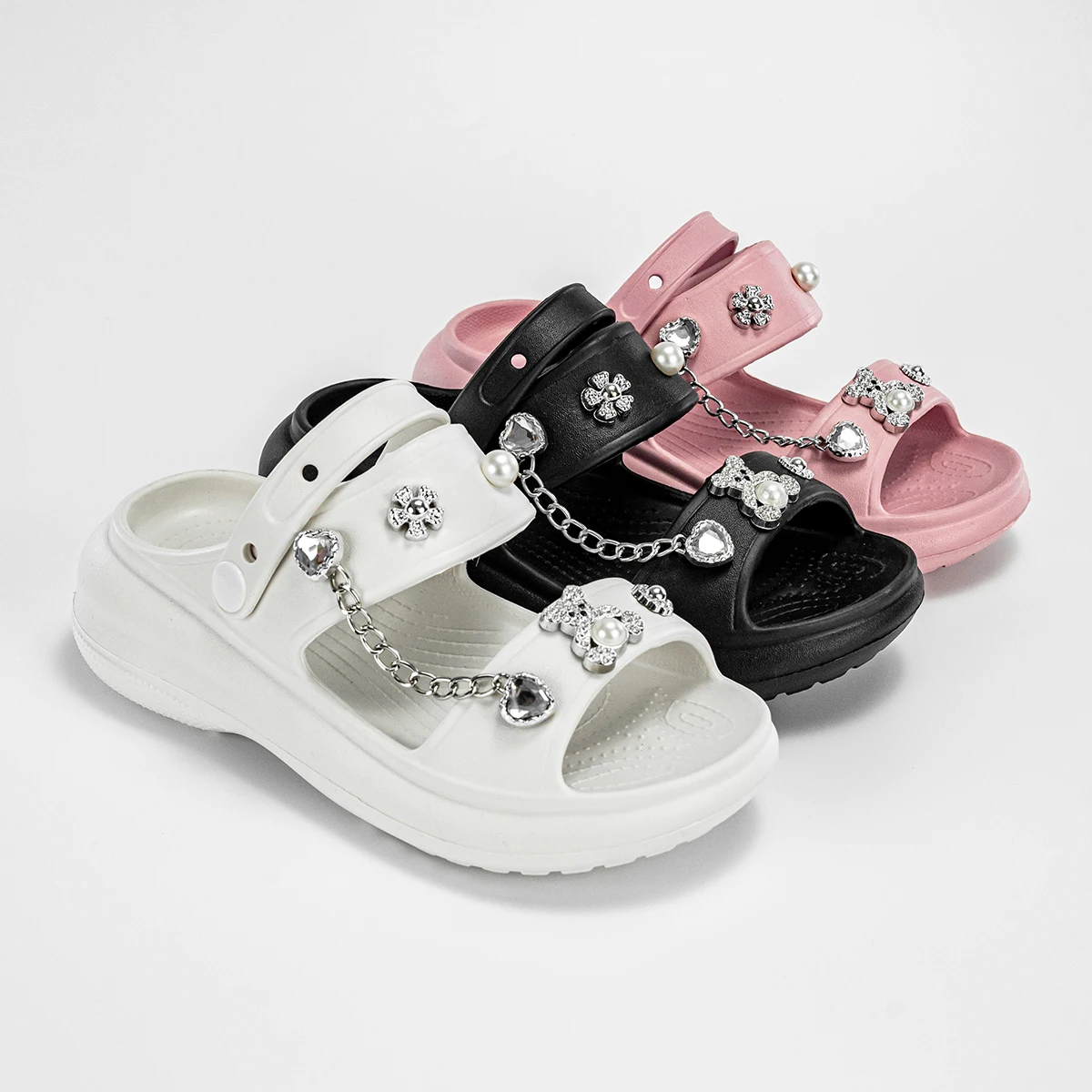 Fashion Hot-Selling Cartoon Silver Bear Parent-Child Slippers New Flat-Soled Boys' and Girls' Non-Slip Soft-Soled Sandals 811