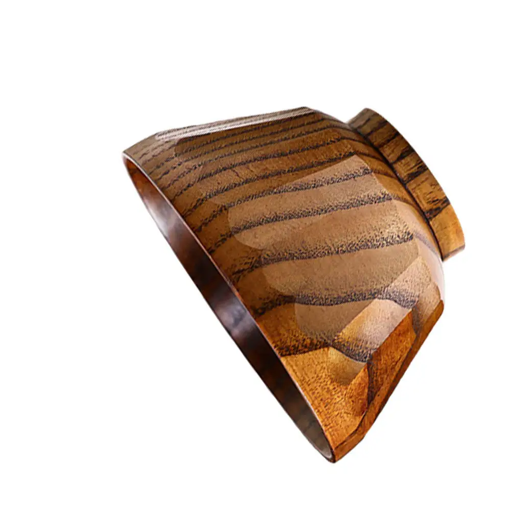 1Pcs Jujube Wood Soup Bowl Light Brown Baby Food Bowl Heat Insulation Stable Longevity Gift