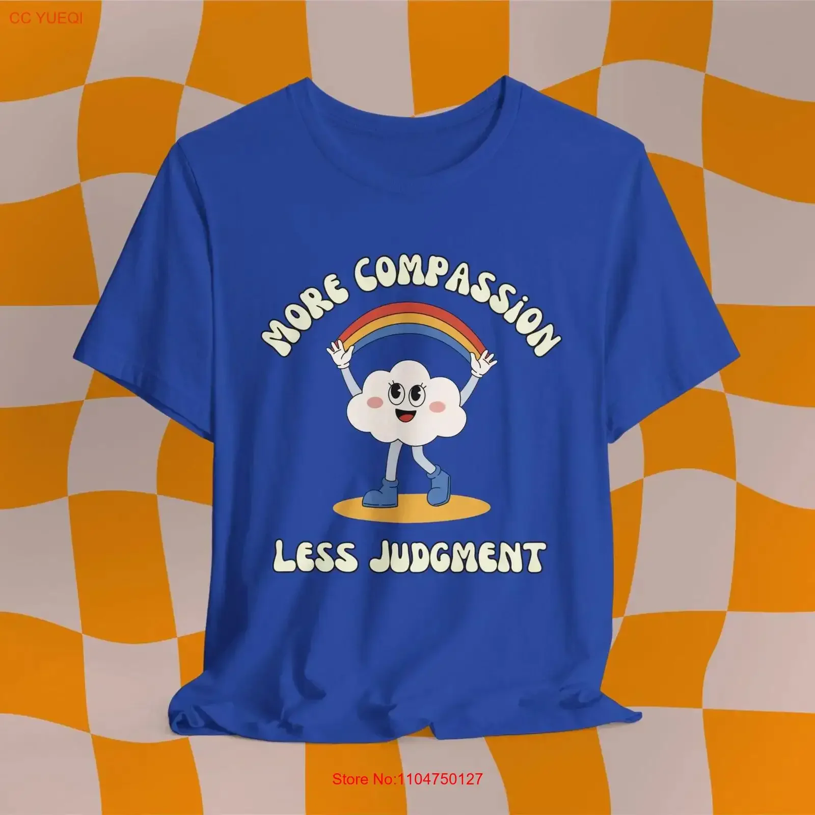 T-shirt « Plus de compassion, moins de jugement » – Gentillesse, Acceptation de l'autisme, Neurodiversité – Affirmatif, vintage, délavé, polyvalent, respirant
