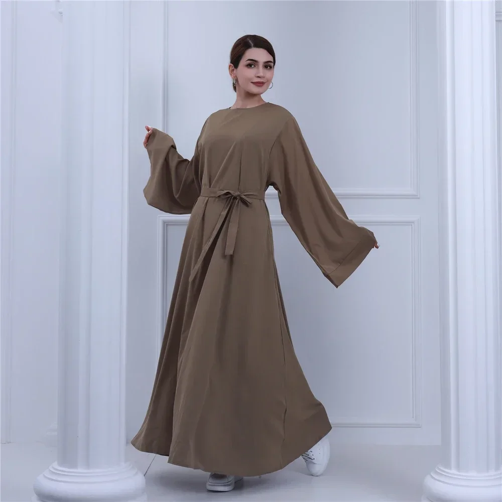 Modesto abaya muçulmano feminino casual longo maxi vestido turquia dubai árabe roupas islam vestido eid ramadan caftan femme jalabiya robe