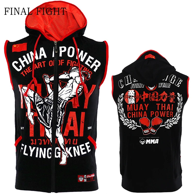 Muay Thai Shirt Men Women Tiger Boxing Training Hoodie Sparring Martial Arts MMA T-Shirt Sleeveless Gym Sports Workout Rashguard