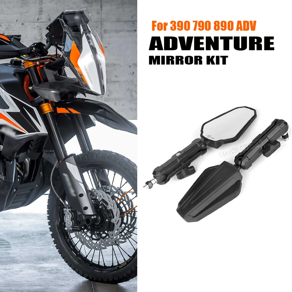 For 390 790 890 ADV Adventure Motorcycle West Wind Rearview Mirror ADVENTURE MIRROR KIT Foldable Mirrors Ball Stud with