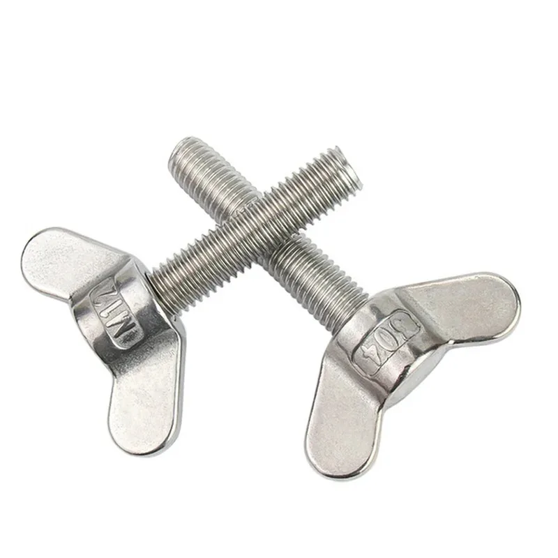 

304 Stainless Steel Wing Screw Sheep Horn Bolt Hand Tighten For Tool Free Fastening M8 M10 M12 M14