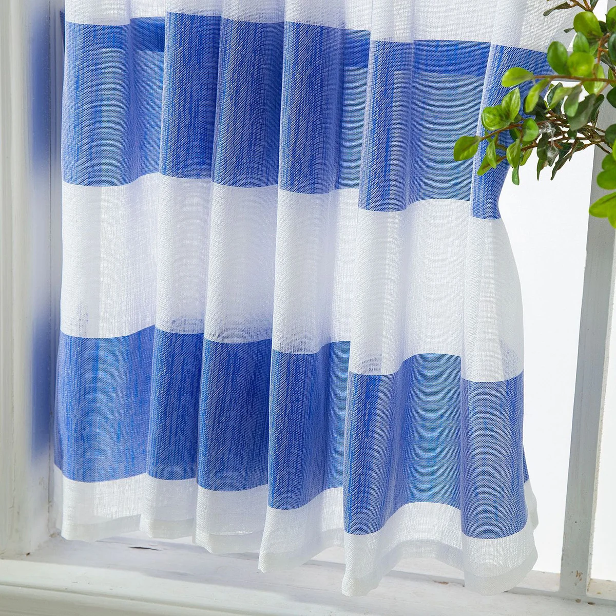 

Alipis White Striped Window Curtain Creative Home Bedroom Shade Cloth Blocking Privacy