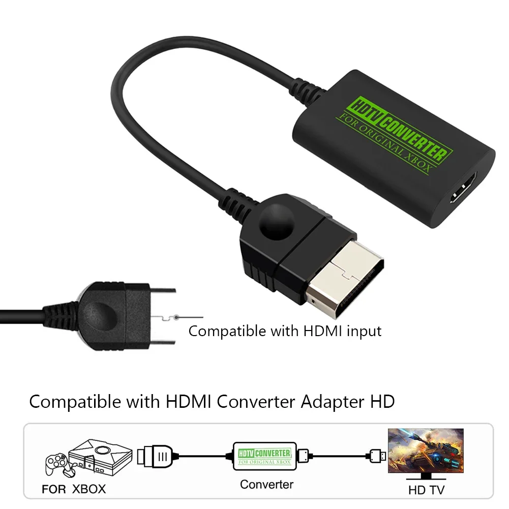 HD Link Cable Adapter Game Console Converter For Xbox to HDMI-Compatible Adapter for Classic Console Models 1080i 720p 480p 480i