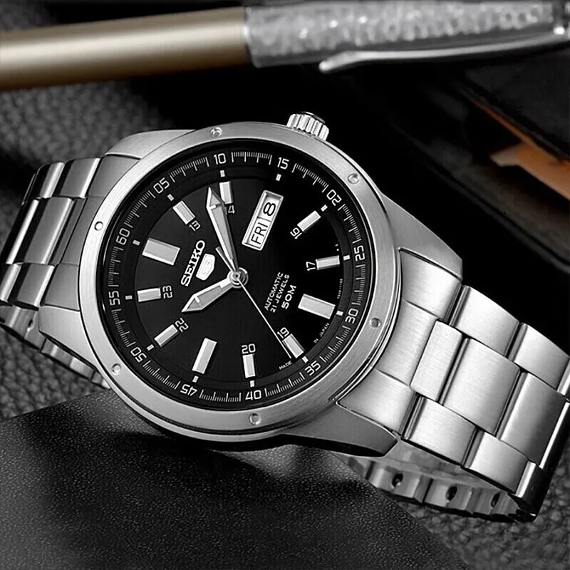 Seiko 5 orologio originale da uomo in acciaio inossidabile automatico meccanico impermeabile luminoso orologi per il tempo libero d'affari