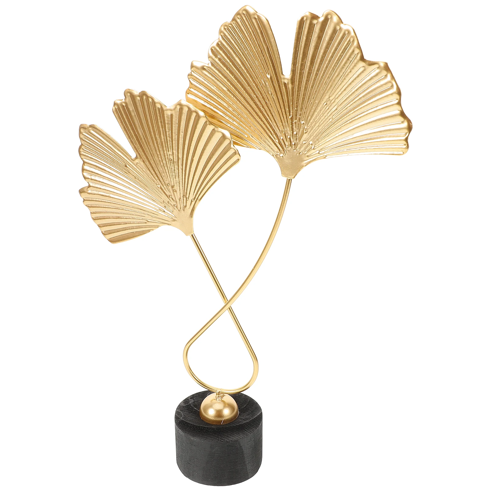 

Ginkgo Leaf Ornaments Metal Tabletop Decor Artificial Indoor Iron Shelves Accessories Living Room Garden Style
