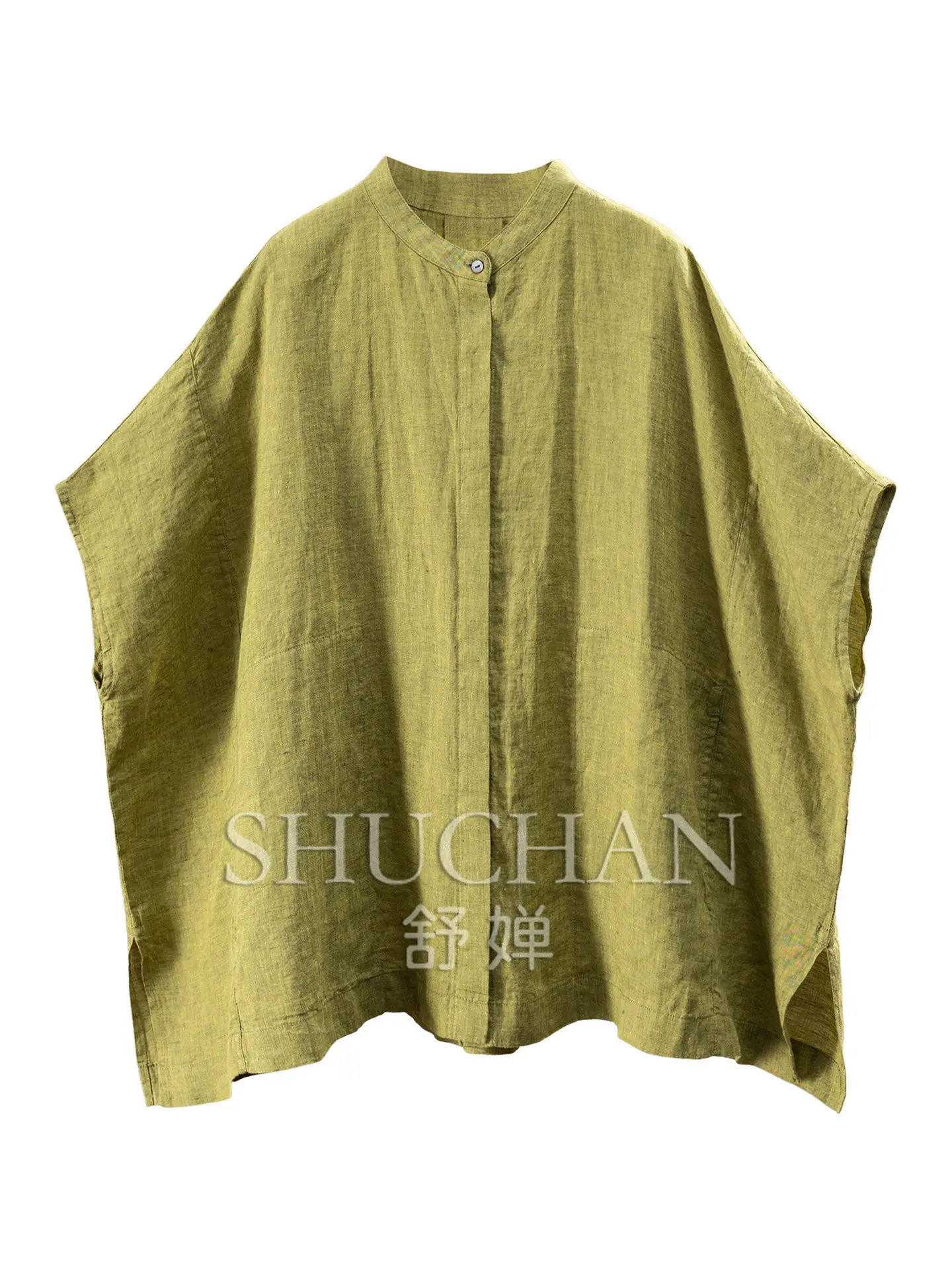 Loose Sense of Loose Yarn-dyed Linen Bat Five-quarter Sleeve Shirt Women's 76M3 Blusas Mujer De Moda 2026 Verano Elegantes