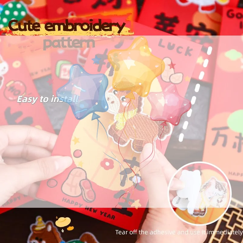 Creative Embroidery Pony Spring Festival Red Envelope 2026 Horse Year Chinese New Year Money Envelope Lucky Red Pockets Envelope